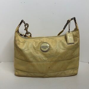 Coach creamy yellow  Patent Leather Hobo #  F17421